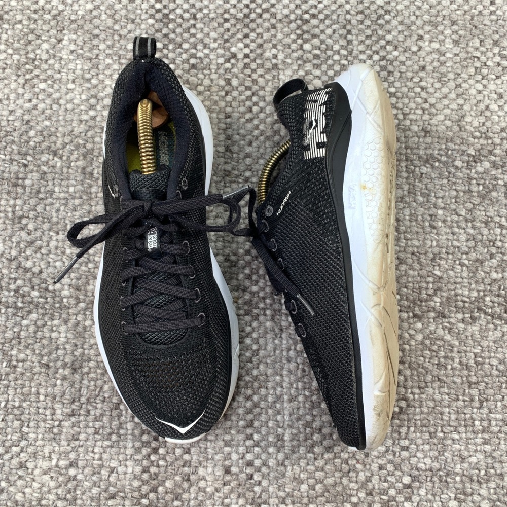 Hoka One One Hupana Speed Women 7.5 Black White Mesh Running Shoes Trainer